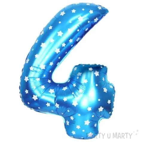 balon foliowy cyfra 4 gwiazdeczki niebieski oem 16 dgt
