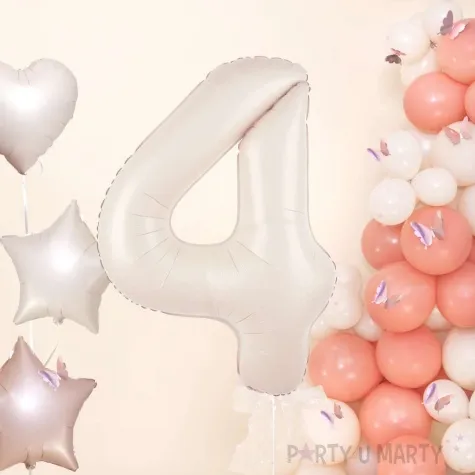balon foliowy cyfra 4 kremowy 39 dgt