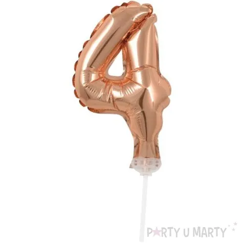 balon foliowy cyfra 4 micro rozowe zloto godan 5 dgt