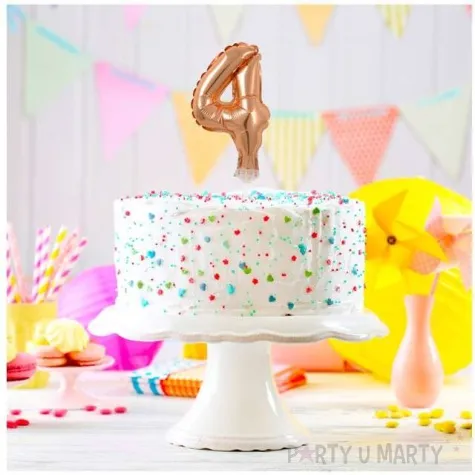 balon foliowy cyfra 4 micro rozowe zloto godan 5 dgt