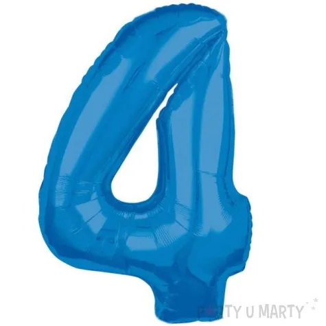 balon foliowy cyfra 4 niebieski amscan 26 dgt