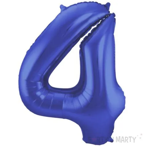 balon foliowy cyfra 4 niebieski mat folat 34 dgt