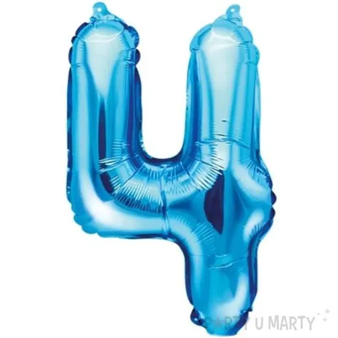 balon foliowy cyfra 4 niebieski partydeco 14 dgt
