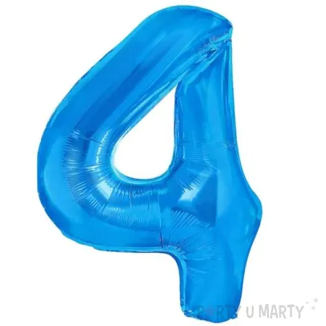 balon foliowy cyfra 4 niebieski partypal 16 dgt