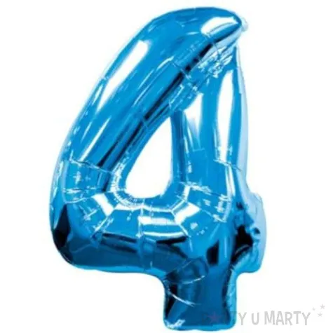 balon foliowy cyfra 4 niebieski qualatex 34 dgt