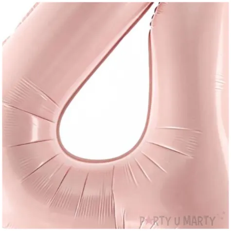 balon foliowy cyfra 4 pastel rozowy jasny partydeco 34 dgt