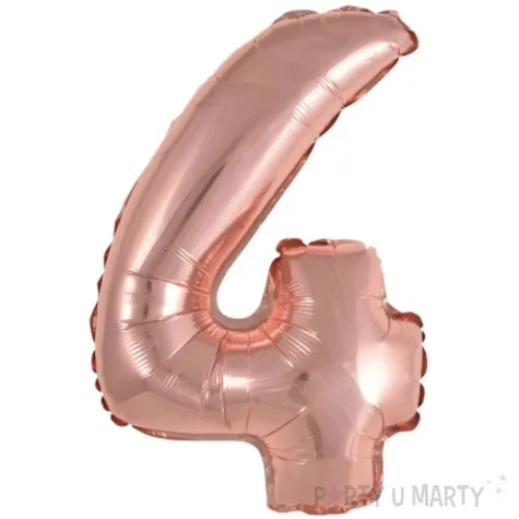balon foliowy cyfra 4 rozowe zloto 15 dgt