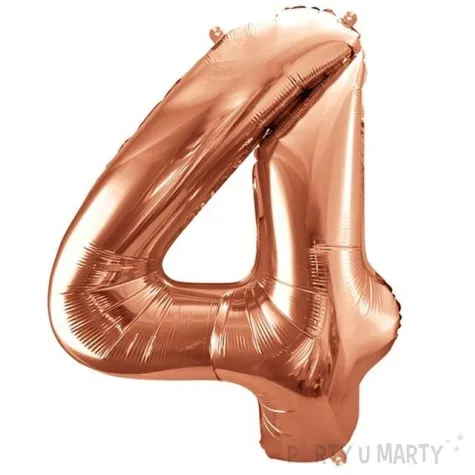 balon foliowy cyfra 4 rozowe zloto partydeco 34 dgt