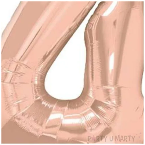 balon foliowy cyfra 4 rozowe zloto qualatex 34 dgt