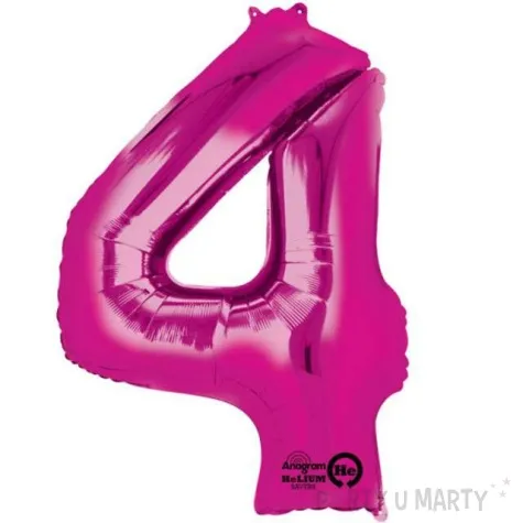 balon foliowy cyfra 4 rozowy amscan 34 dgt
