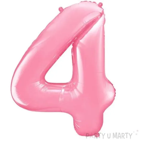 balon foliowy cyfra 4 rozowy jasny partydeco 34 dgt