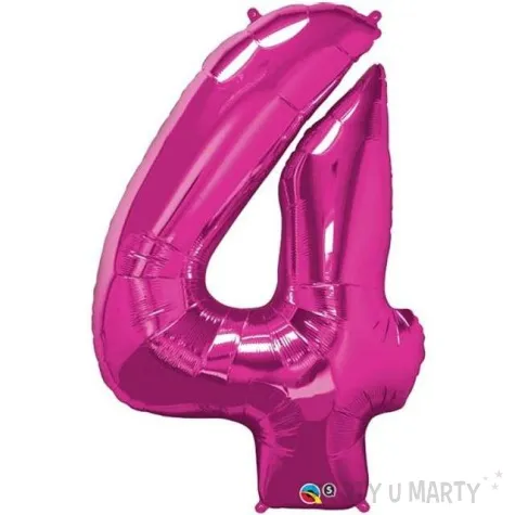 balon foliowy cyfra 4 rozowy qualatex 41 dgt