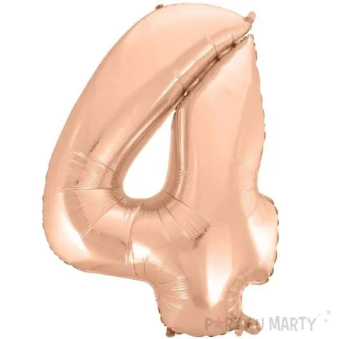 balon foliowy cyfra 4 rozowy zloty godan 45 dgt