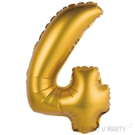 balon foliowy cyfra 4 satynowa zloty godan 14 dgt