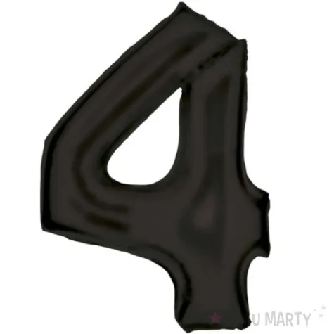 balon foliowy cyfra 4 satynowy czarny amscan 34 dgt
