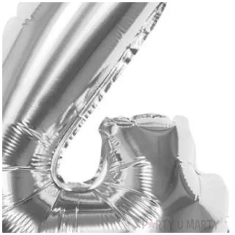 balon foliowy cyfra 4 srebrny boland 14 dgt