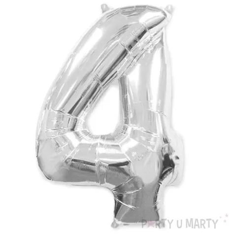 balon foliowy cyfra 4 srebrny flexmetal 34 dgt