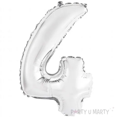 balon foliowy cyfra 4 srebrny godan 14 dgt