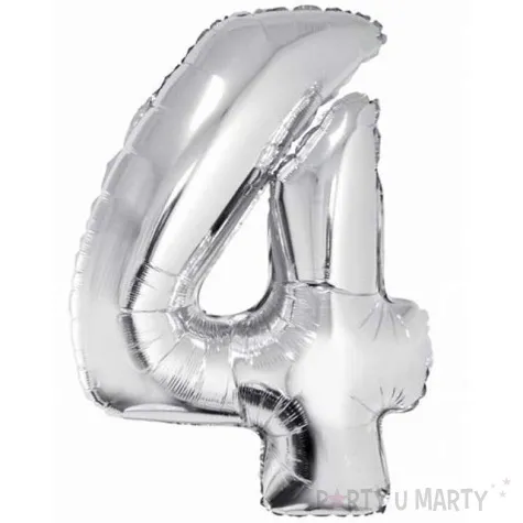 balon foliowy cyfra 4 srebrny godan 34 dgt