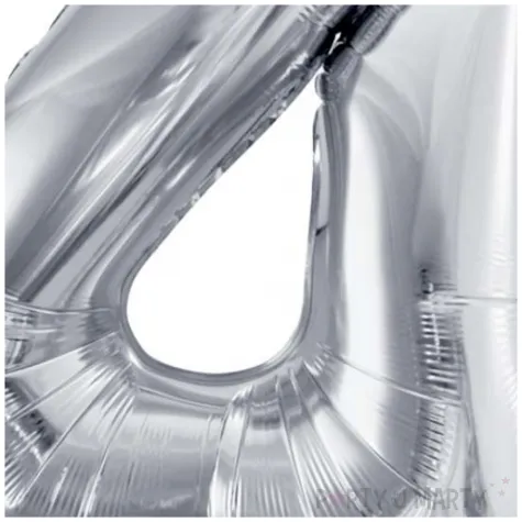 balon foliowy cyfra 4 srebrny partydeco 34 dgt