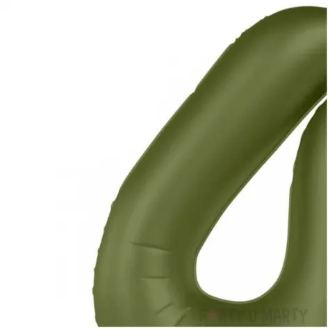 balon foliowy cyfra 4 stojaca oliwkowy folat 34 dgt