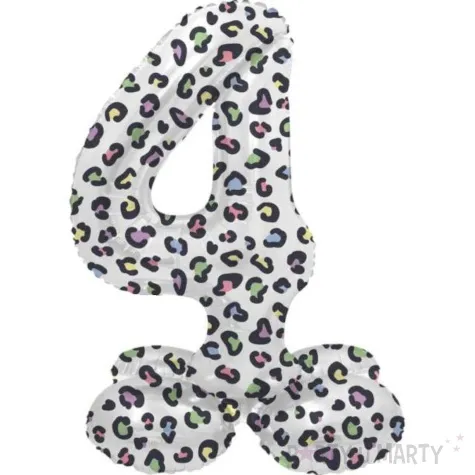 balon foliowy cyfra 4 stojaca panterka folat 17 dgt