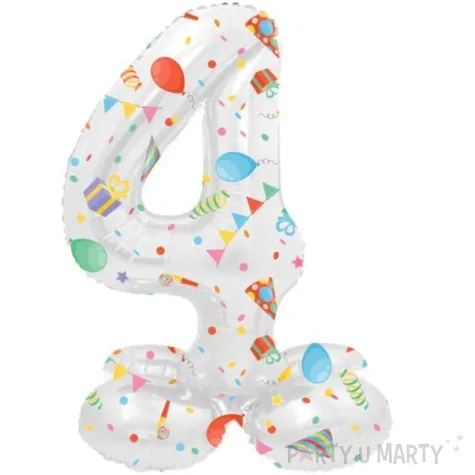 balon foliowy cyfra 4 stojaca party folat 28 dgt