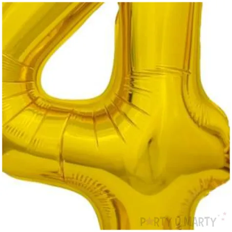 balon foliowy cyfra 4 stojaca zloty godan 15 dgt