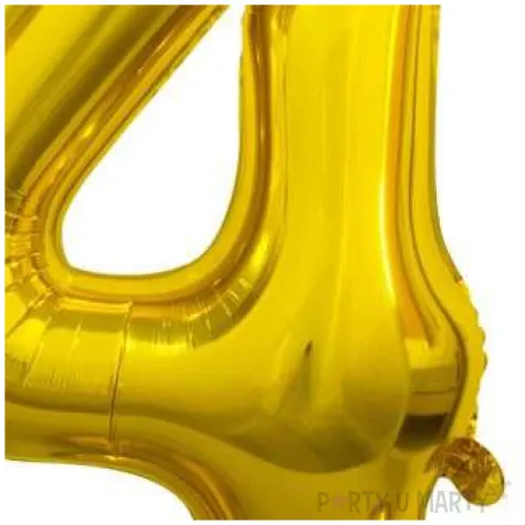 balon foliowy cyfra 4 stojaca zloty godan 29 dgt