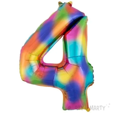 balon foliowy cyfra 4 teczowy amscan 34 dgt
