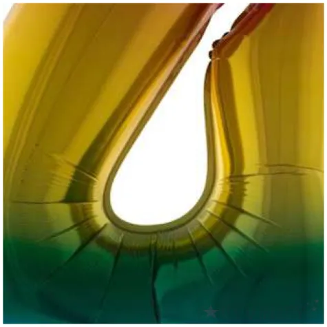 balon foliowy cyfra 4 teczowy funny fashion 40 dgt