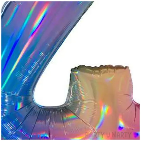 balon foliowy cyfra 4 teczowy grabo 40 dgt