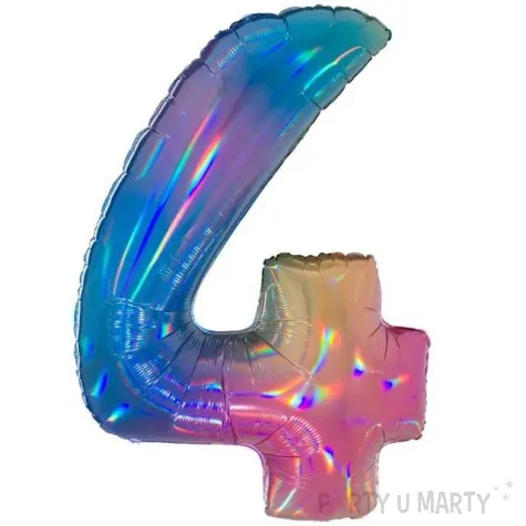 balon foliowy cyfra 4 teczowy grabo 40 dgt