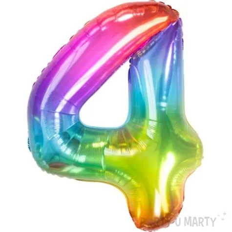 balon foliowy cyfra 4 yummy gummy rainbow teczowy folat 34 dgt