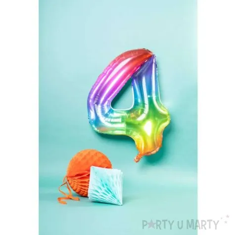 balon foliowy cyfra 4 yummy gummy rainbow teczowy folat 34 dgt