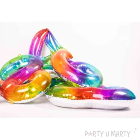 balon foliowy cyfra 4 yummy gummy rainbow teczowy folat 34 dgt