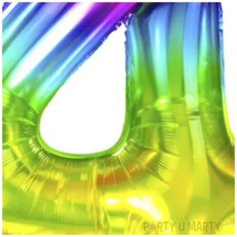 balon foliowy cyfra 4 zelek teczowy partypal 40 dgt