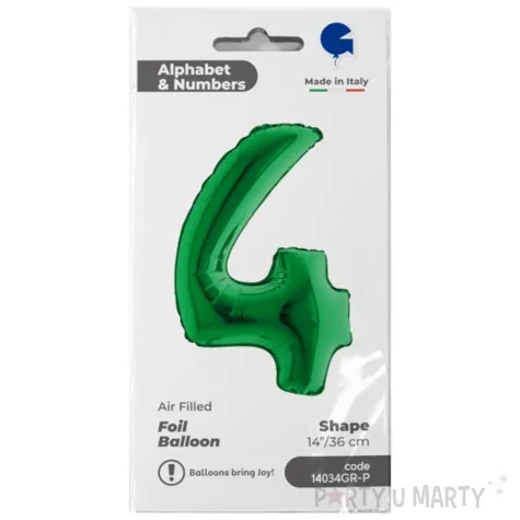 balon foliowy cyfra 4 zielony grabo 14 dgt