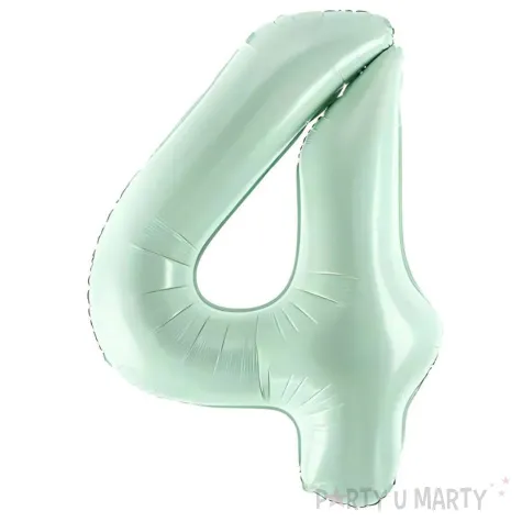balon foliowy cyfra 4 zielony partydeco 34 dgt