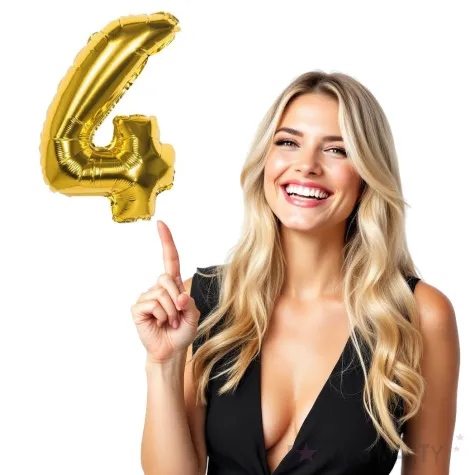 balon foliowy cyfra 4 zloty boland 14 dgt