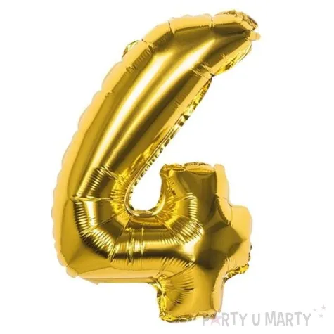 balon foliowy cyfra 4 zloty boland 14 dgt