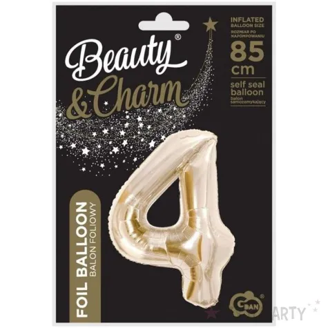 balon foliowy cyfra 4 zloty jasny godan 33 dgt