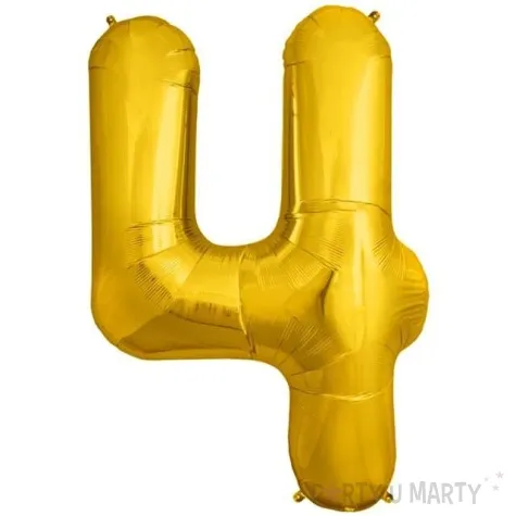 balon foliowy cyfra 4 zloty northstar balloons 34 dgt