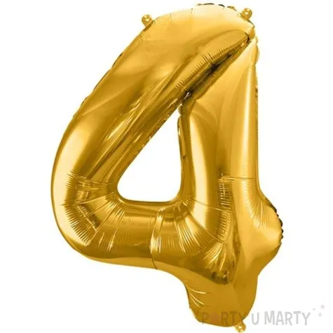 balon foliowy cyfra 4 zloty partydeco 34 dgt