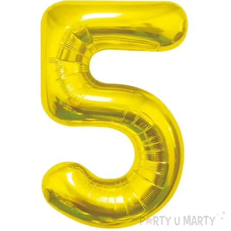 balon foliowy cyfra 5 beauty and charm zloty godan 33 dgt