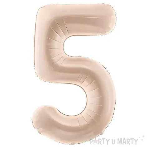 balon foliowy cyfra 5 bezowy ciemny partydeco 34 dgt