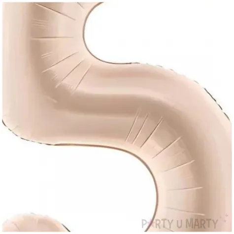 balon foliowy cyfra 5 bezowy ciemny partydeco 34 dgt