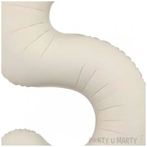 balon foliowy cyfra 5 bezowy matowy dekoracja na urodziny 34 dgt