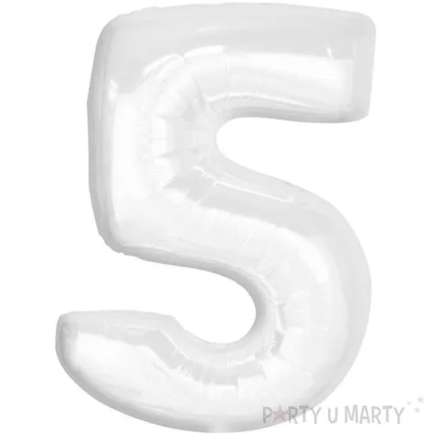balon foliowy cyfra 5 bialy godan 36 dgt