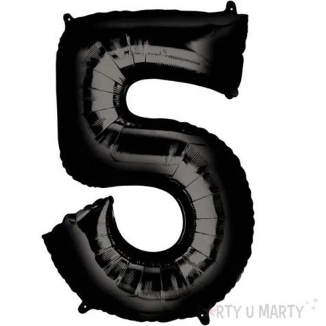 balon foliowy cyfra 5 czarny amscan 32 dgt
